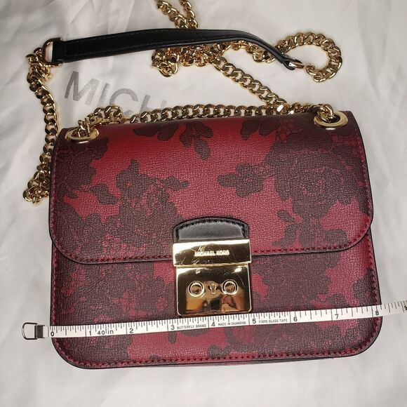 MK Burgundy Leather Lace Purse - Picture 8 of 12